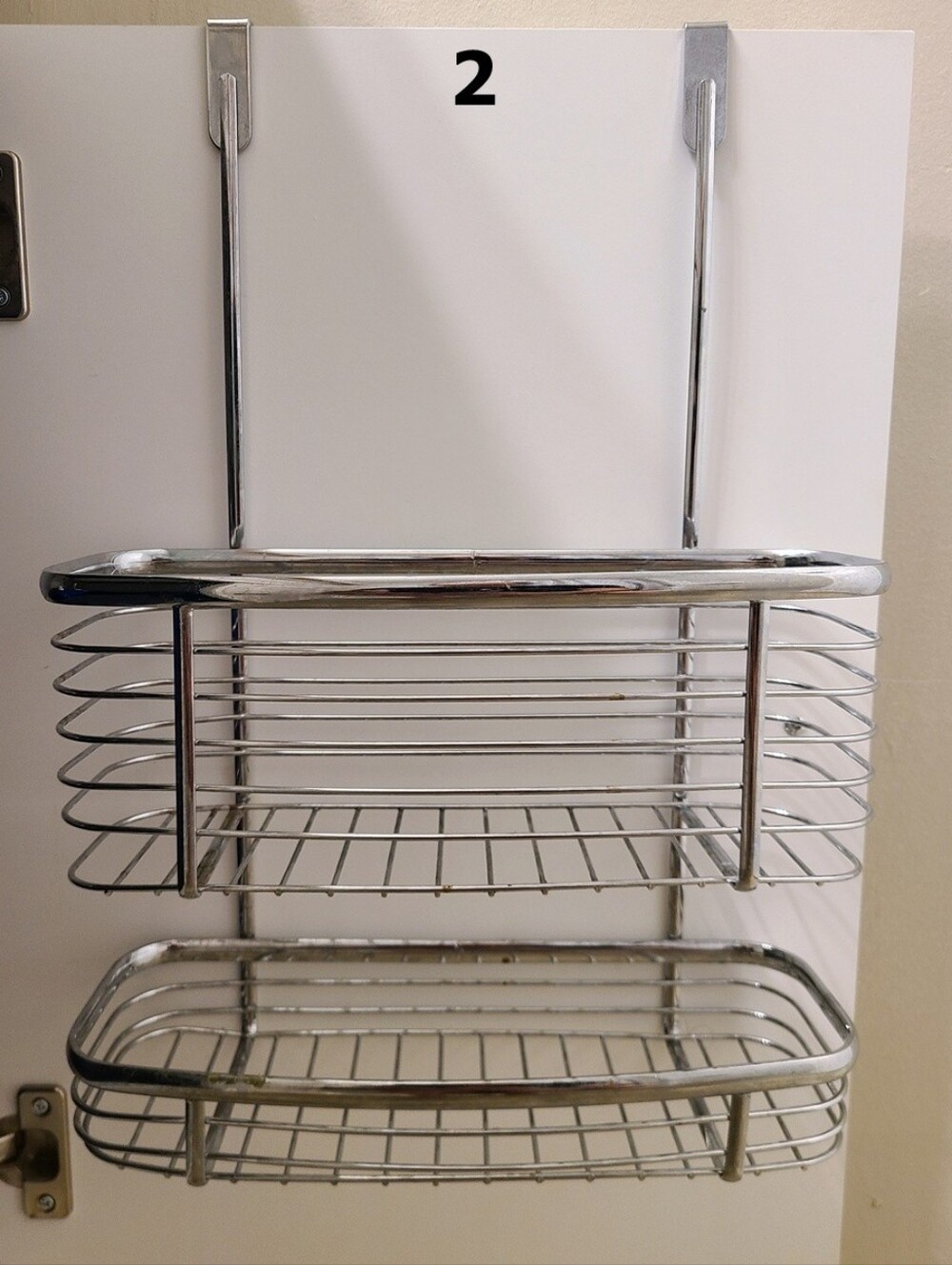 Hanging Over Cabinet Door Kitchen 2-tier Metal Storage Holder Rack